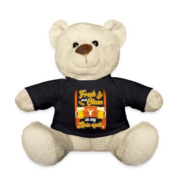 Bierfan Fresh and Clean is my Spin Cycle Bierkrug - Teddy - Schwarz - Vorne