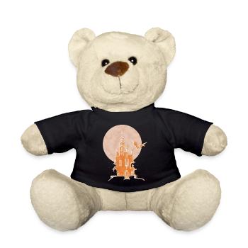 Schloss, Boho Line Art Design, Serie „Halloween“ - Teddy - Schwarz - Vorne