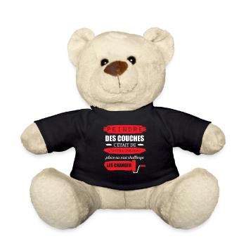 Annonce Grossesse Papa Peintre Bâtiment Humour - Nounours - noir - Devant