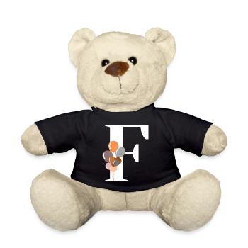 Buchstabe f Geburtstagsballon - Teddy - Schwarz - Vorne
