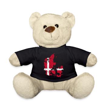Denmark national flag Danish pride Nordic - Teddy Bear - black - Front