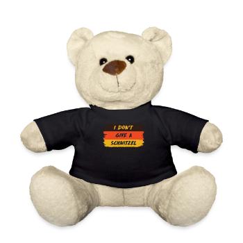 Schnitzel Shirt Bavarian I don't give a schnitzel - Teddy Bear - black - Front