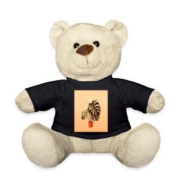 Pastel Monstera - Teddy Bear - black - Front