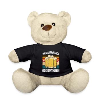 Bieraktivisten Heben statt Kleben" - Bierliebhaber - Teddy - Schwarz - Vorne
