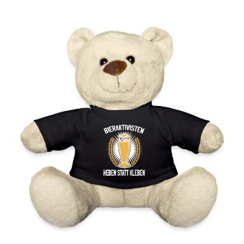 Bieraktivisten Heben statt Kleben" - Bierliebhaber - Teddy - Schwarz - Vorne
