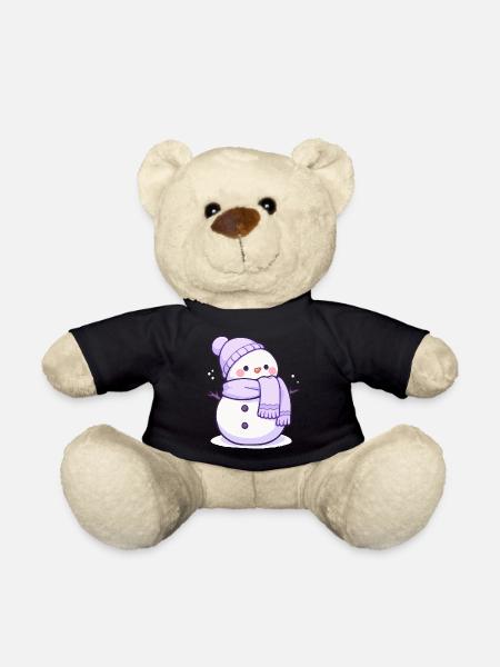Süßer Weihnachts Schneemann - Festtags-Design - Teddy - Schwarz