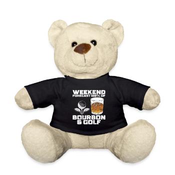 Bourbon & Golf Whikey Golfspieler Golfer - Teddy Bear - black - Front