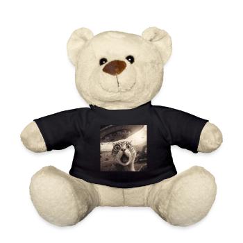 Funny Anxious Cats Selfie UFO Alien - Teddy Bear - black - Front