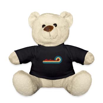 Vintage Surfer Retro Surfing Beach Surf - Teddy Bear - black - Front