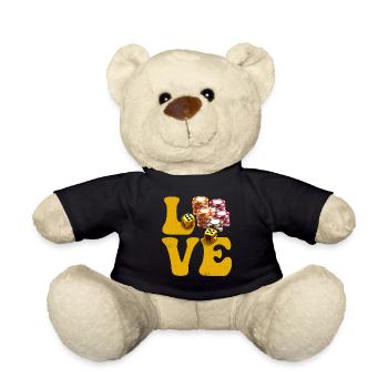 Casino Glücksspiel Spieler Poker Chips LOVE - Teddy - Schwarz - Vorne