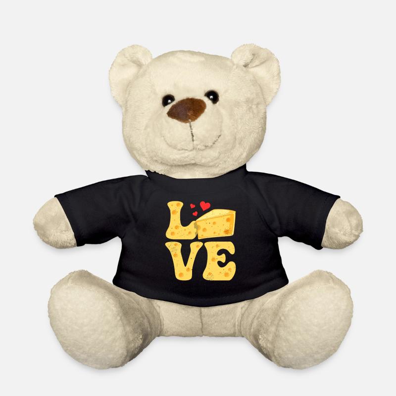 Cheese Gouda Feta Cheddar LOVE - Teddy Bear - black