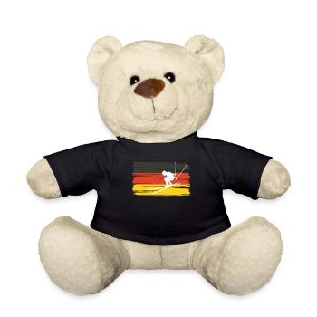 Deutschland Skifahrer Shirt Skifahren Skipiste - Teddy - Schwarz - Vorne