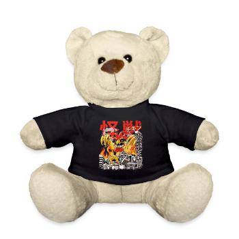 Kaiju Chicken Japanese Anime Monster Farm Animal - Teddy Bear - black - Front
