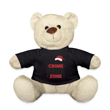 Christmas Crime-Free Zone Santa Police - Teddy Bear - black - Front