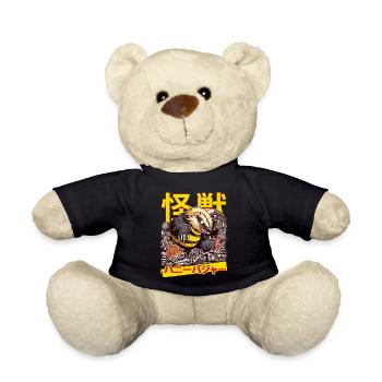 Kaiju Honey Badger Japanese Anime Monster Puzzle - Teddy Bear - black - Front