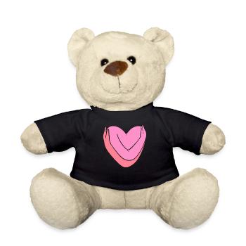 Menschliche Hände umarmen sich Pflegekraft - Teddy - Schwarz - Vorne
