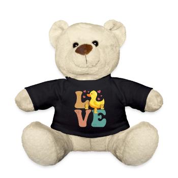 Ducks Ducklings LOVE - Teddy Bear - black - Front