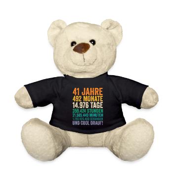 41 Jahre Einundvierzigster Geburtstag - Teddy - Schwarz - Vorne