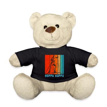 Skilanglauf Hoppa Hoppa Skiläufer Shirt - Teddy - Schwarz - Vorne