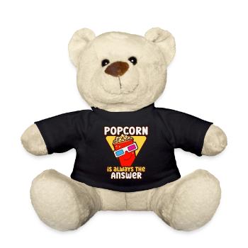 Popcorn Lover Cinema Movie Snack - Teddy Bear - black - Front