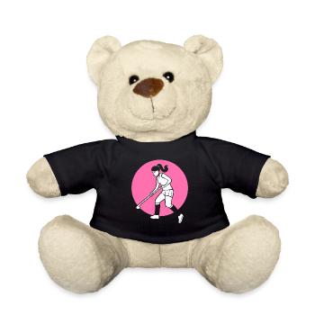 Girl Field Hockey -Spieler Athlet Hockey -Spieler - Teddy - Schwarz - Vorne