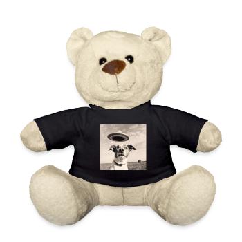 Selfie Chien OVNI Drôle Alien Ovni Amoureux De Chien - Nounours - noir - Devant