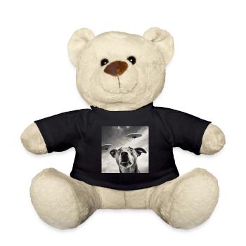 Selfie UFO Dog Funny Alien Ufo Dog Lover - Teddy Bear - black - Front