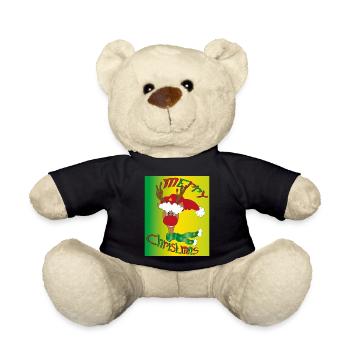 Merry Christmas Rudolph - Teddy Bear - black - Front