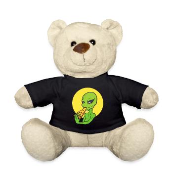 Alien Pizza Pizzabäcker - Teddy - Schwarz - Vorne