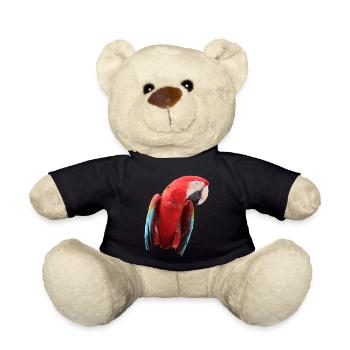 Papageien Vogel T-shirt Geschenk - Teddy - Schwarz - Vorne