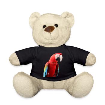 Papageien Vogel T-shirt Geschenk - Teddy - Schwarz - Vorne