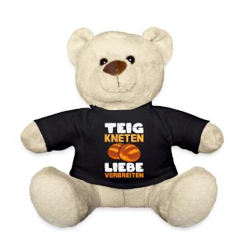 Teig Kneten Liebe Verbreiten Brotliebe Brotbacken - Teddy - Schwarz - Vorne