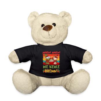 Glühwein Fan Advent Advent die Kehle Brennt - Teddy - Schwarz - Vorne