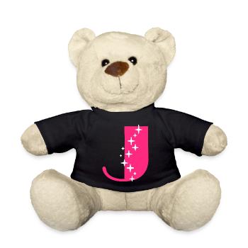 Lettre J Paillettes - Nounours - noir - Devant