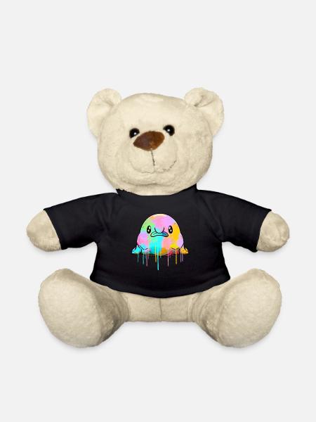 Kawaii Blobfisch tropft Farbe - Teddy - Schwarz