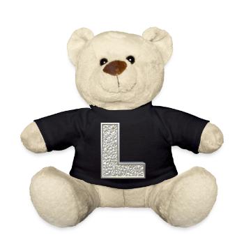 L, lettre, initiale, monogramme, - Nounours - noir - Devant