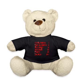 Weihnachten Ein Glühwein Swei Glühwein Rei - Teddy - Schwarz - Vorne