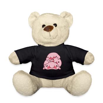 Kawaii Blobfish Haufen - Teddy - Schwarz - Vorne