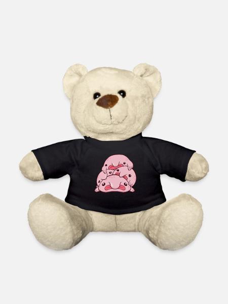 Kawaii Blobfish Haufen - Teddy - Schwarz