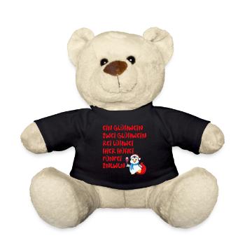 Weihnachtsmarkt Ein Glühwein Swei Glühwein - Teddy - Schwarz - Vorne