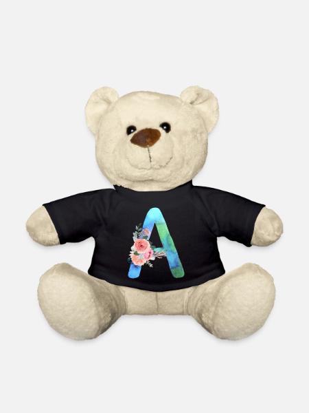 Buchstabe A Aquarell - Teddy - Schwarz