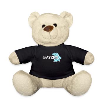 Bayern Bayerische Flagge Weiß Blau München Shirt - Teddy - Schwarz - Vorne