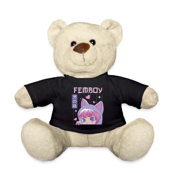 Femboy Crossdressing Crossdresser MTF Anime - Teddy Bear - black - Front
