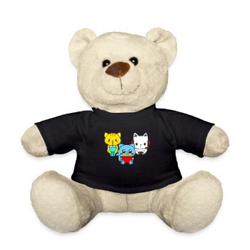 Chat Boba Thé Bubble Tea Gaming Gamer Ramen Anime - Nounours - noir - Devant
