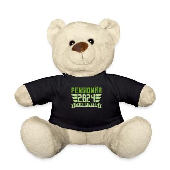 Rente 2024 Ich habe Fertig Rentenbeginn Rentner - Teddy - Schwarz - Vorne
