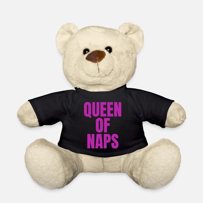 Colourful queen of naps, funny napping slogan - Teddy Bear - black