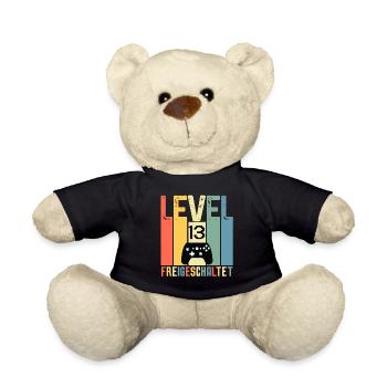 Level 13 ist freigeschaltet Geburtstag 13 Jahre - Teddy - Schwarz - Vorne