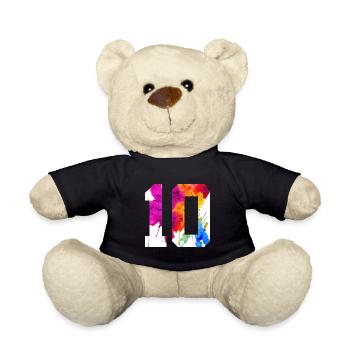 NUMBER 10 YEARS OLD 10TH BIRTHDAY - Teddy Bear - black - Front