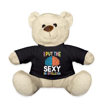 Drôle de conscience de la dyslexie Dyslexique - Nounours - noir - Devant