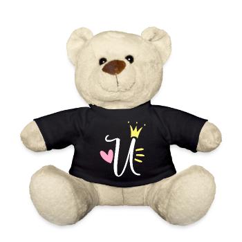 Buchstabe U Anfangsbuchstabe Krone - Teddy - Schwarz - Vorne